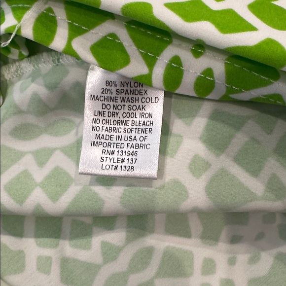 Jude Connally Lime Green & White Geometric Midi Dress - Picture 13 of 13